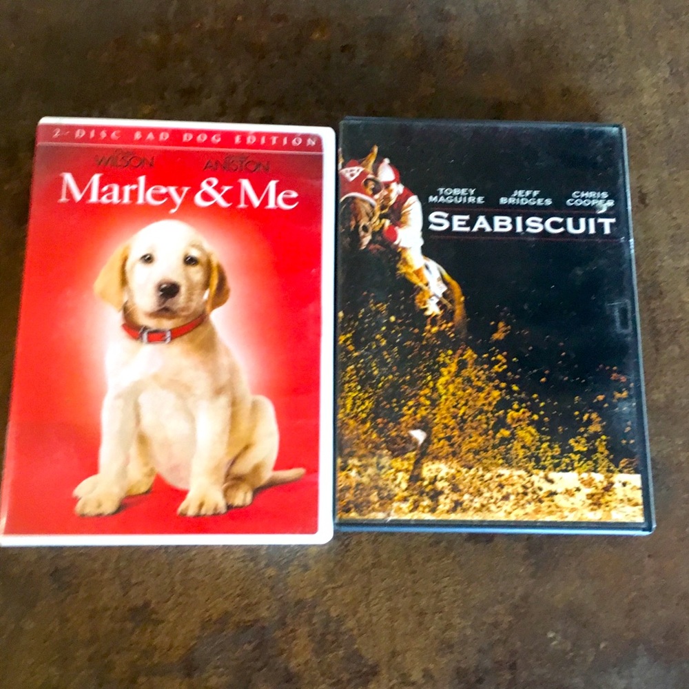 Bundle of two DVDs. Seabiscuit and Marley & me